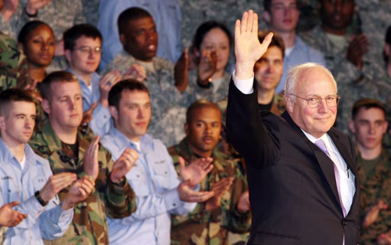 US Vice President Dick Cheney (R) is wel