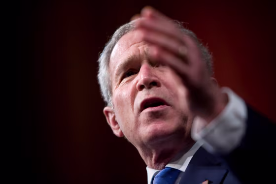 US President George W. Bush speaks at th
