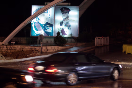 A car carrying Iraqi President Jalal Talabani arrives at the al-Hussein Medical Center in Amman, Jordan late Sunday.