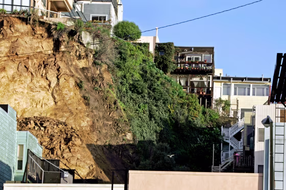 A landslide overnight in San Francisco damaged an apartment building and left other structures in precarious situations.