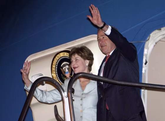 US President George W. Bush and First Lady