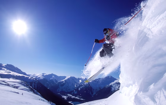 Skiing a Steep Slope