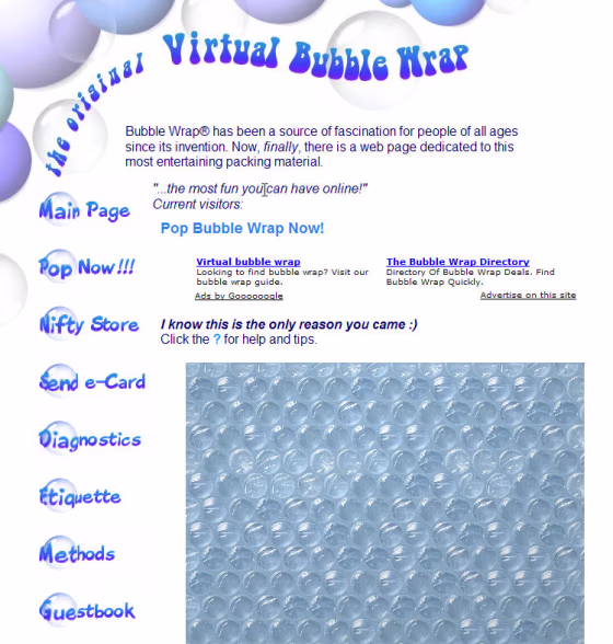 Why work when you can pop virtual bubbles on the Internet? Over and over? For hours?