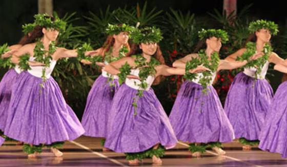 Winners of Japan’s Moku O Keawe festival, the halau Kahula O Hawaii is known for their precise knee-knocking movements derived from ancient dancing.