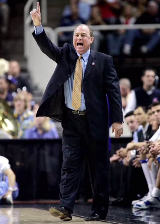 UCLA Bruins coach Ben Howland instructs his team from the bench during the first half of their NCAA men's West Regional semi-final basketball game in San Jose