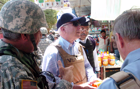 Presidential hopeful John McCain visits the popular Shorja market in central Baghdad, Iraq, on Sunday.