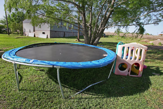 Daniel Galicia, 7, was bouncing on this trampoline&nbsp;with family members when he was hit by a stray bullet and died. A neighbor, Jose Barrera Espitia, 37, was arrested and charged Wednesday with second-degree manslaughter.
