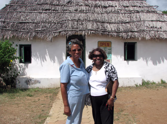 Gene van der Hilst, left, and Kay S. Queally, take a break while touring Curacao's countryside last year.