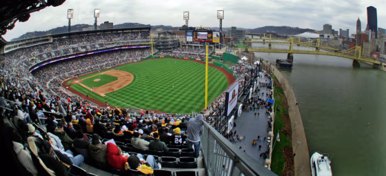 Fans have been flocking to the new-model ballparks, as this sellout crowd did at PNC Park in Pittsburgh to watch the Pirates' home opener against the St. Louis Cardinals earlier this month.