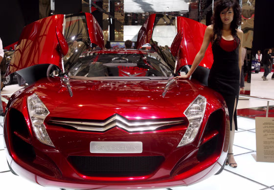 The Citroen Metisse, a diesel hybrid sports car from French automaker Citroen, shown at the 2007&nbsp;Shanghai auto show, which opened Sunday.