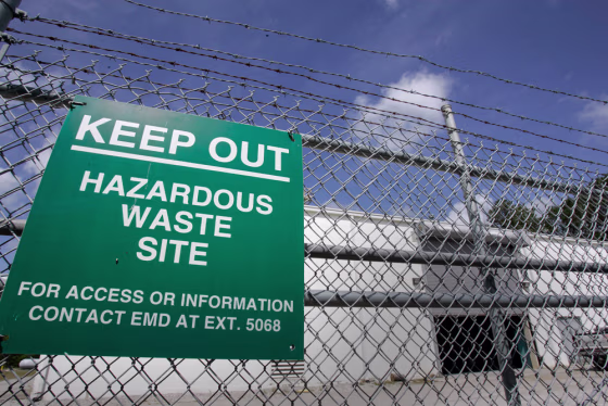 The four chemicals being reviewed include trichloroethylene, a plume of which was found under the Camp Lejeune, N.C. The Marine base has since set up this treatment center. The chemical was used for degreasing metals and the plume came from a waste disposal site on base. Contamination of drinking wells years ago at the base&nbsp;has since led to&nbsp;health concerns.