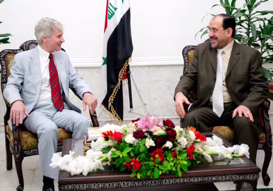 raq's Prime Minister Nuri al-Maliki meets U.S. Ambassador to Iraq Ryan Crocker and Meghan O'Sullivan in Baghdad