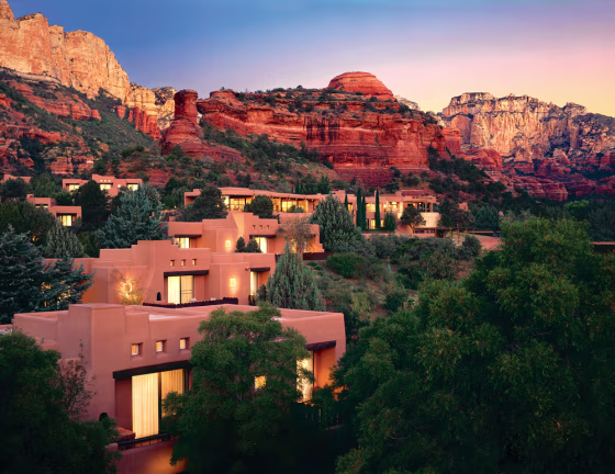 Mii'amo Destination Spa at Enchantment Resort in Sedona, Arizona, has 14 spa guest rooms and two deluxe Spa Suites housed in six traditional, adobe-style casitas.