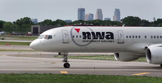 (FILES) A Northwest Airlines jet is show