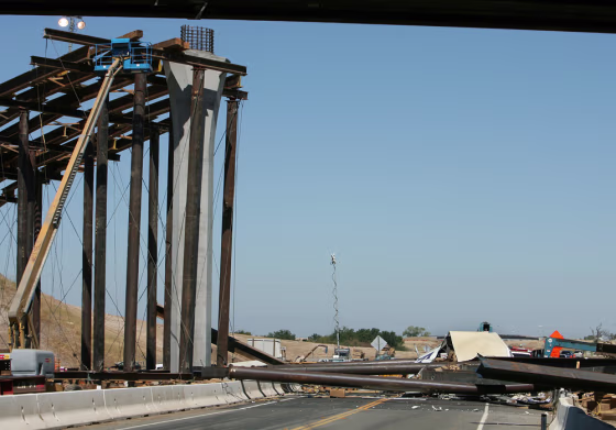 The collapsed overpass was being built over Highway 149 where it intersects with Highway 70, about an hour north of Sacramento.