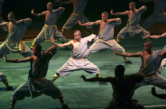 File photo of Chinese Shaolin monks performing during a show in Chongqing