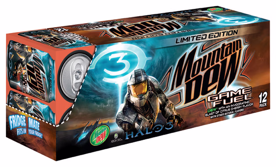 Mountain Dew rolled out Game Fuel, a special "Halo 3"-themed beverage, in the run-up to the game's launch.