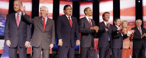 Joe Biden, Christopher Dodd, Bill Richardson, Barack Obama, John Edwards, Dennis Kucinich, Hillary Rodham Clinton, Mike Gravel
