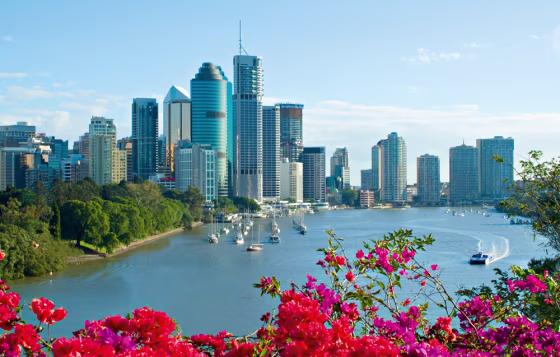 A view from downtown Brisbane from the Story Bridge.
