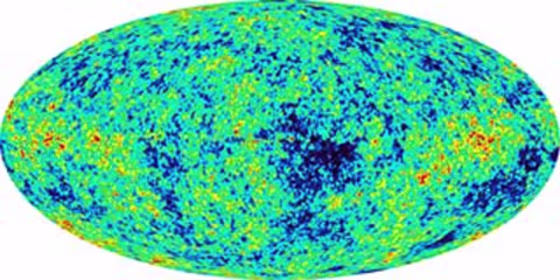 This&nbsp;all-sky picture, produced by the Wilkinson Microwave Anisotropy Probe, shows minute temperature differences in the cosmic radiation left over from the Big Bang. Such data can be translated into sound levels to represent what might have been heard after the Big Bang.