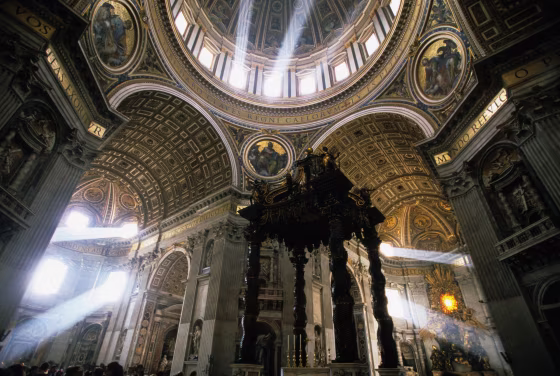 Shafts of Light Inside St. Peter's Basilica