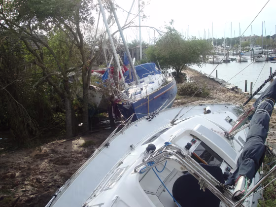 Boats aground this is south side of Clear Lake on Watergate Marina , Texas
