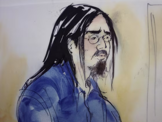 Image: Nguyen is shown in this artist's sketch as he makes an initial appearance in United States District Court in Santa Ana