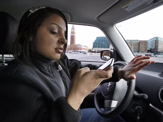 Image: Brandi Eadie, 16, texts and drives
