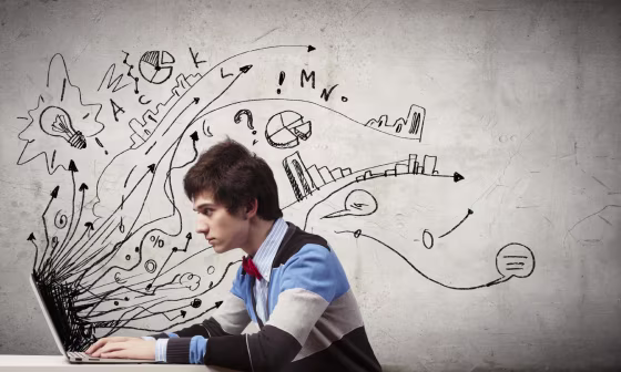 Student studying