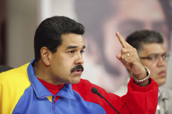 Venezuela's President Nicolas Maduro speaks during a national broadcast at Miraflores Palace in Caracas, February 16, 2014. On February 24 Maduro announced he plans to name a new ambassador to the U.S.   

