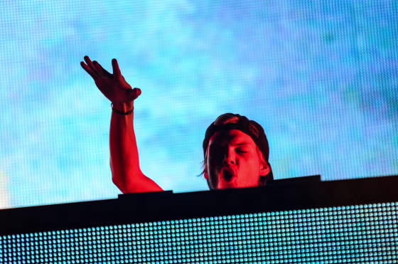 Avicii performs on stage at Earls Court on February 21, 2014 in London, United Kingdom. 