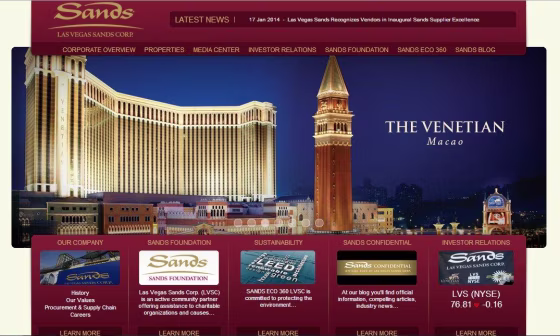 Image: Sands website hacked