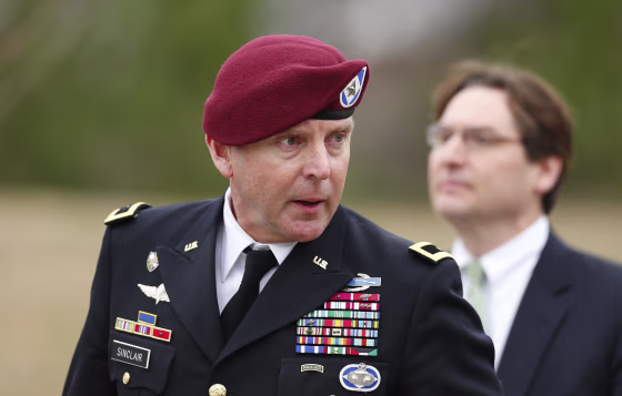 Image: U.S. Army Brigadier General Jeffrey Sinclair leaves the courthouse