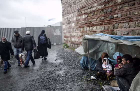 Image: A Syrian refugee family from Aleppo