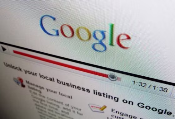 One of the business sites of internet search engine Google Inc is shown on a computer screen in Encinitas