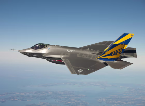 Image: The F-35C Joint Strike Fighter during a test flight over the state of Maryland.