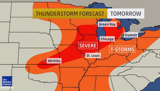 Severe thunderstorms will threaten parts of the Plains and Midwest over the next several days.