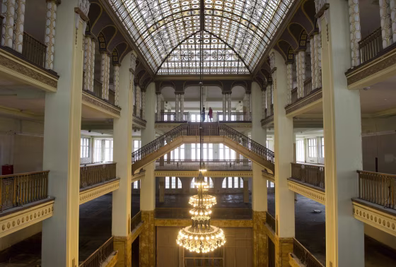 Interior of the department store that served as one of the main sets for Wes Anderson's film \"Grand Budapest Hotel\"