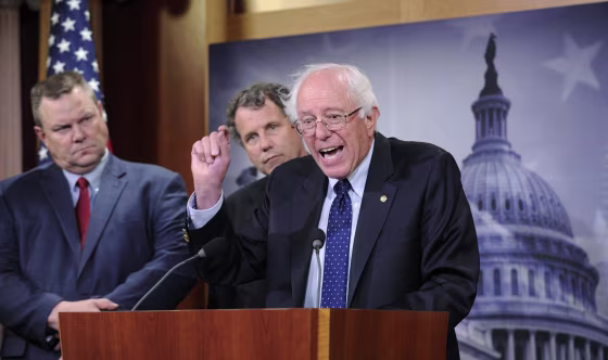 Image: Bernie Sanders, Jon Tester, Sherrod Brown