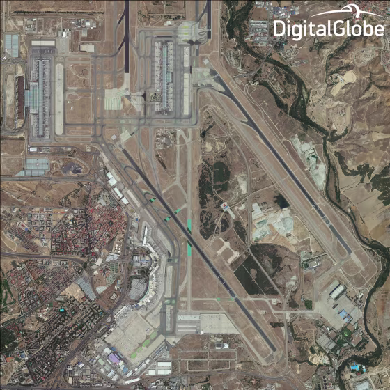 Image: A wide view of a section of Madrid captured by a new DigitalGlobe satellite, WorldView-3.