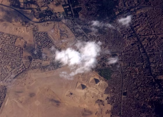 Image: Pyramids and Cairo