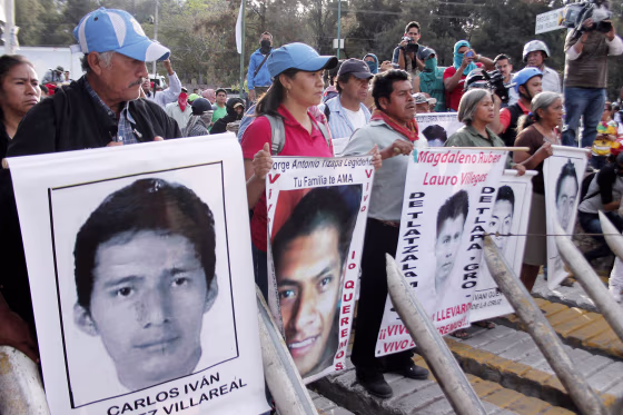 Image: Parents of missing students participate in a protest demanding justice and clarification of the disappearance of 43 students from Ayotzinapa