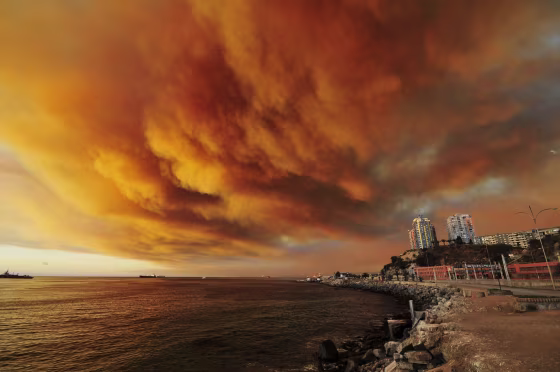 Image: Smoke billows from the forest around Valparaiso