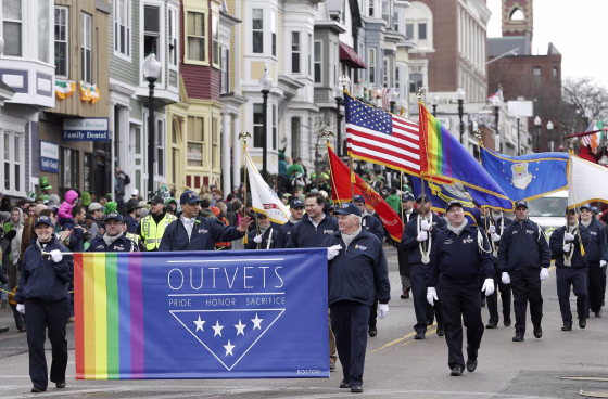 Image: Gay military veterans march in Sunday's St. Patrick's Day parade in Boston