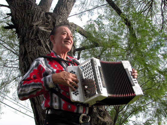 Accordionist and Conjunto and Tejano music legend Flaco Jimenez. The Grammy Lifetime Achievement Award winner has played with the likes of B.B. King, The Rolling Stones, Bob Dylan, Pete Seeger and many others.