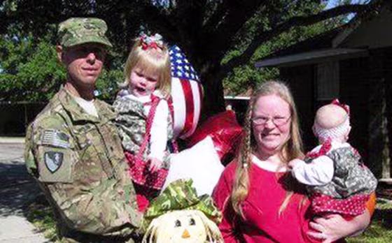 Brian, his wife Donna, and their two daughter's on Brian's homecoming from Afghanistan.
