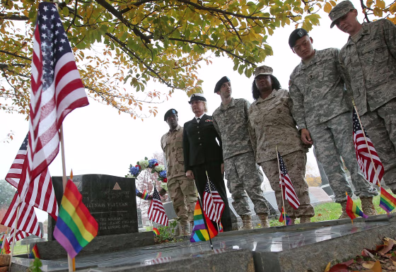 Image: Former gay members of the U.S. Military participate in a vigil