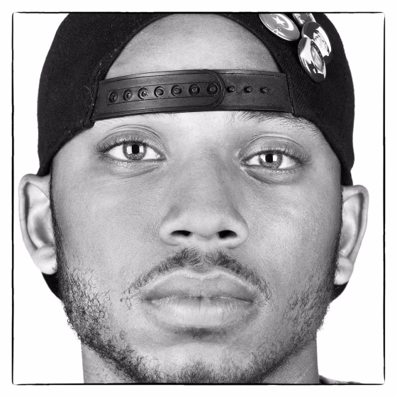 Kwame Rose Founder of Black EXCELLence | Cultural Activist | Artist, Baltimore, MD 2015 36x36 B&W print 