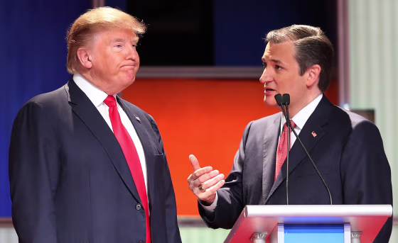Image: Republican presidential candidates Donald Trump and Sen. Ted Cruz