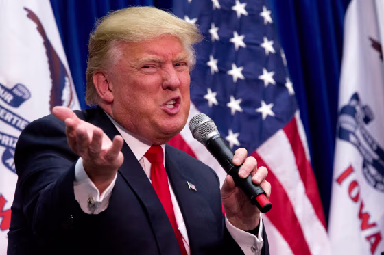Image: Donald Trump speaks during a campaign event